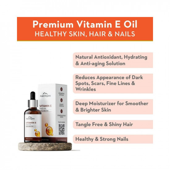 Aravi Organic Vitamin E Oil For Face - 30 ml | Best Oil For Face, Body and Nail From Veg Vitamin E Source