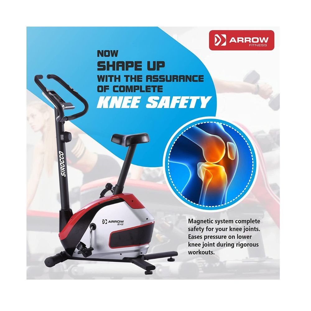 Arrow Fitness Sirocco Magnetic-Resistance Upright Exercise Bike For Home Use Cardio Workout
