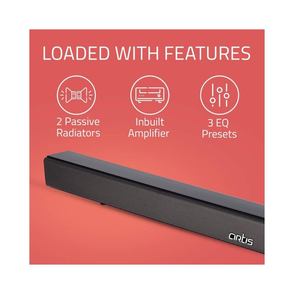 Artis BT-X5 60 Watts 20 Channel Wireless Bluetooth 50 Home Theatre Soundbar Black
