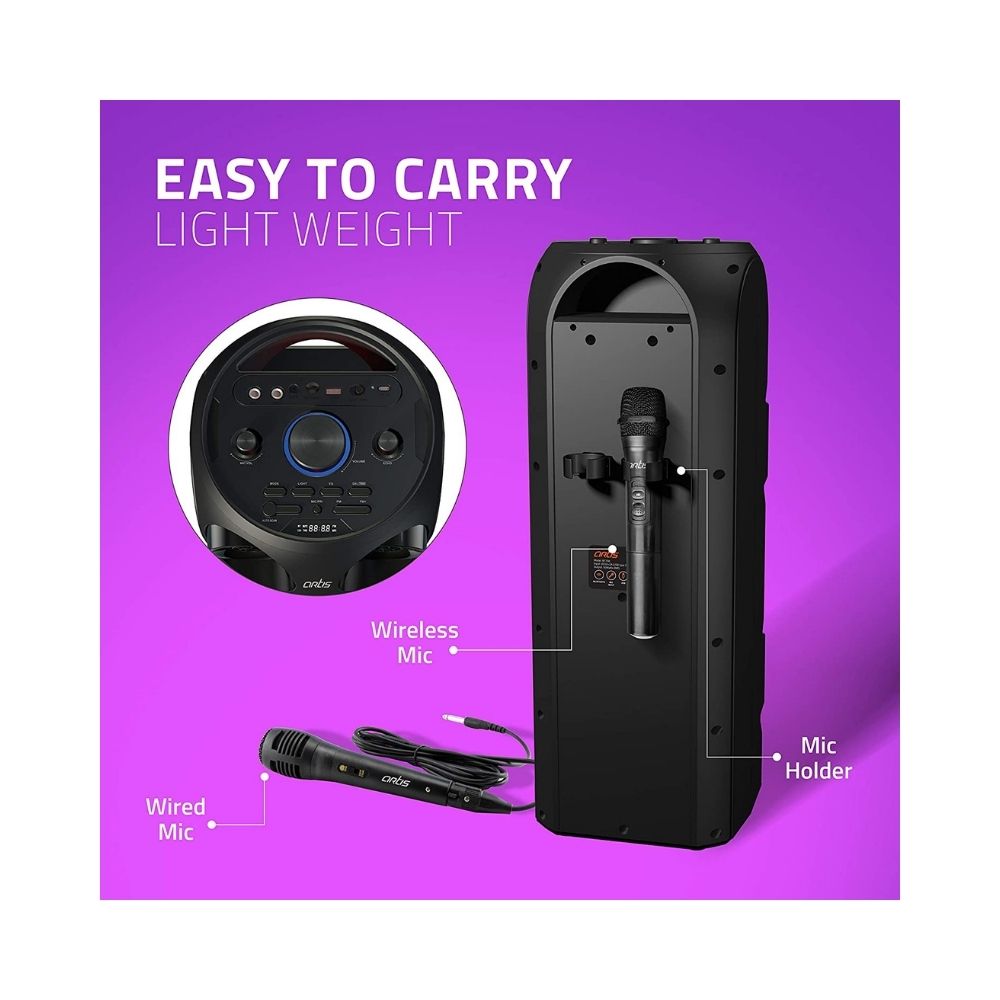 Artis BT700 Wireless Bluetooth Super Bass Portable Party Speaker with RGB Lights 50W RMS Output