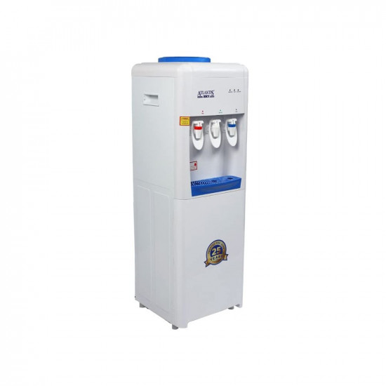 ATLANTIS Sky Hot Cold and Normal Bottled Water Dispenser Floor Standing with Refrigeration  Cooling 25 Liter per Hour - 3 Taps Functions Free 1 Pack 10 Sachets Ginger Chai Premix
