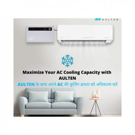 AULTEN Digital Voltage Stabilizer for All Inverter and Non Inverter AC Upto 1.5, 2.0 Ton AC 5 KVA 4000W 90V-300V AD024 (White)