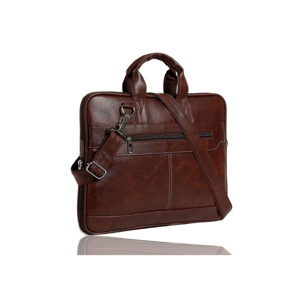 Bagneeds Men's Black Synthetic Leather Briefcase Best Laptop Bag for Men (Brown)
