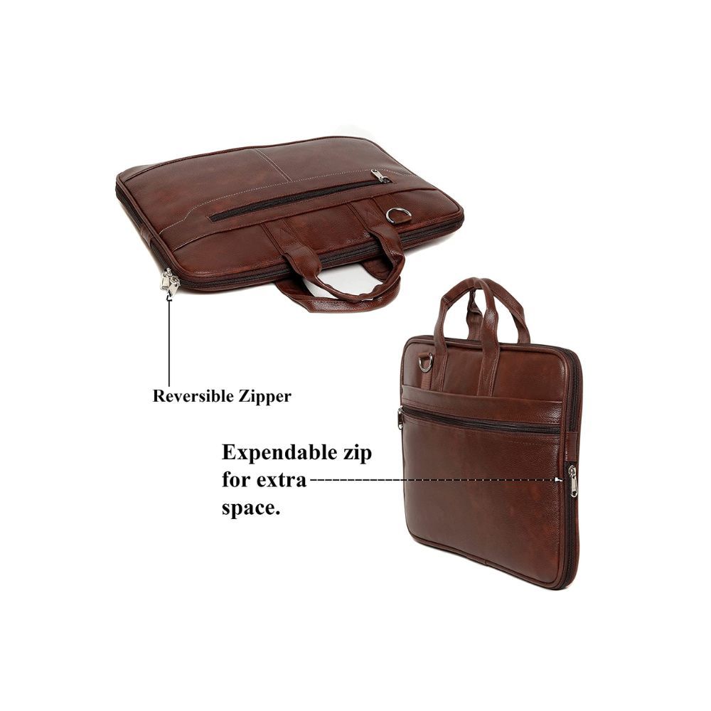 Bagneeds Men's Black Synthetic Leather Briefcase Best Laptop Bag for Men (Brown)