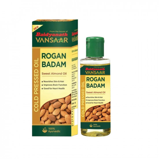 Baidyanath Vansaar Rogan Badam (Almond) Oil 100ml| 100% Pure Badam Tel for Glowing Skin