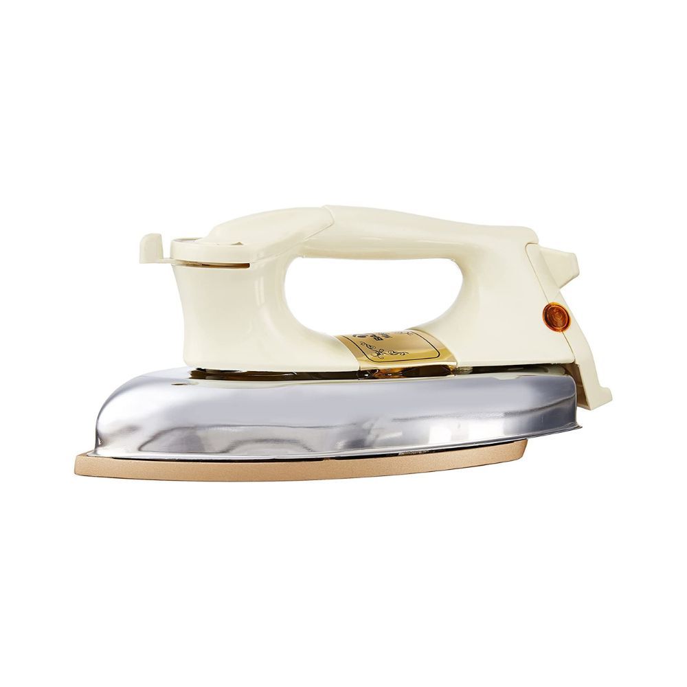 Bajaj DHX-9 1000W Heavy Weight Dry Iron with Advance Soleplate and Anti-bacterial German Coating Technology, Ivory