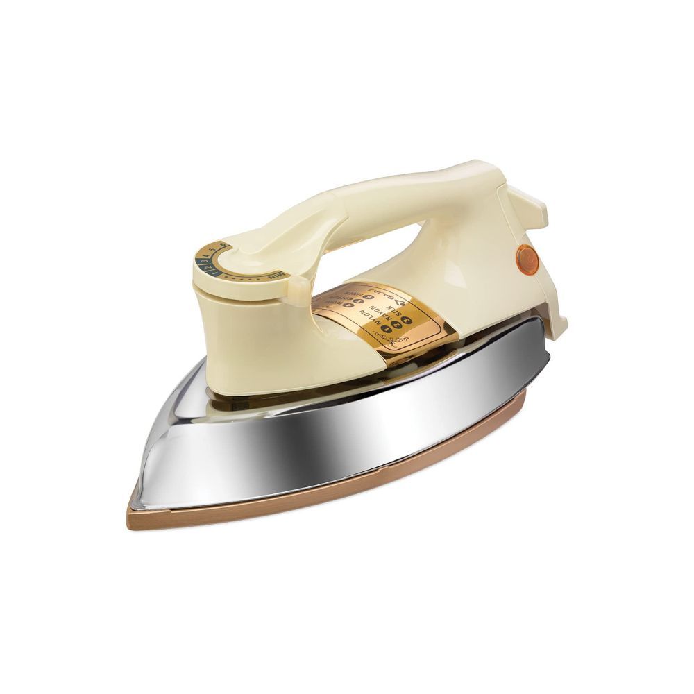Bajaj DHX-9 1000W Heavy Weight Dry Iron with Advance Soleplate and Anti-bacterial German Coating Technology Ivory