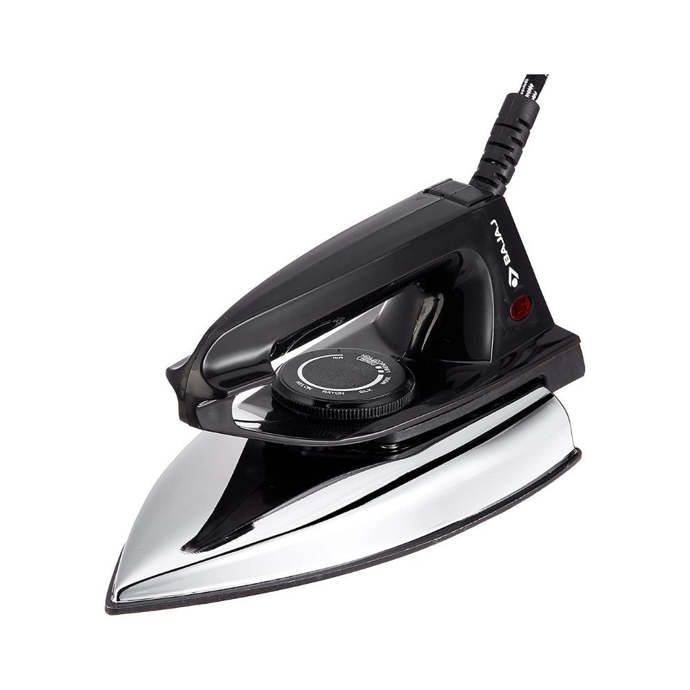 Bajaj DX-2 600W Dry Iron with Advance Soleplate and Anti-bacterial German Coating Technology Black