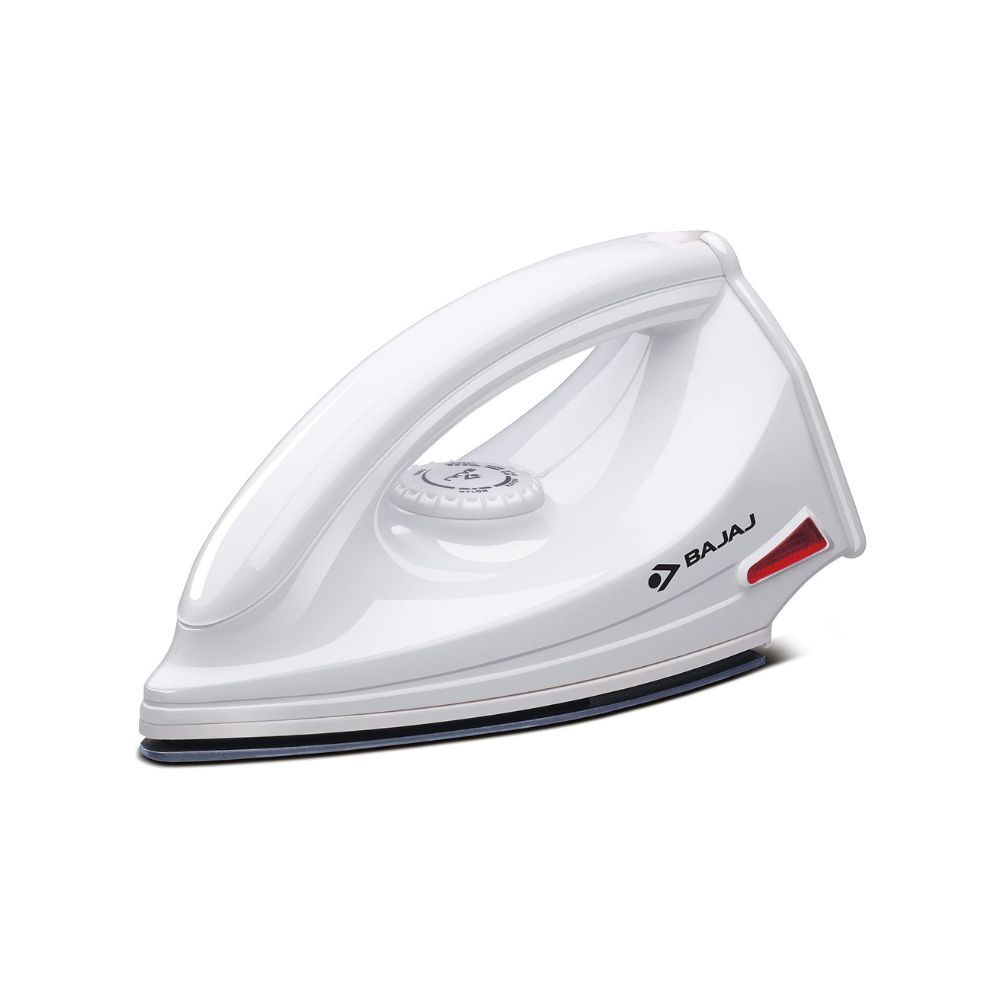 Bajaj DX-6 1000W Dry Iron with Advance Soleplate and Anti-bacterial German Coating Technology, White