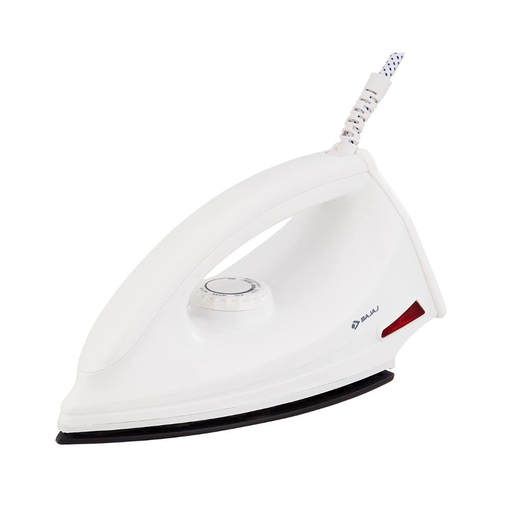 Bajaj DX-6 1000W Dry Iron with Advance Soleplate and Anti-bacterial German Coating Technology White