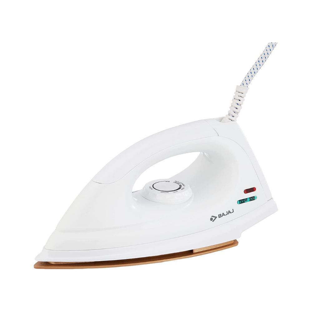 Bajaj DX-7 1000W Dry Iron with Advance Soleplate and Anti-bacterial German Coating Technology White