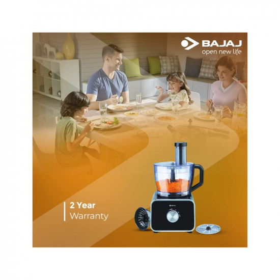 Bajaj FX-1000 DLX 1000 Watts Food Processor and Mixer Grinder with 9 attachments Black