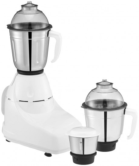 Bajaj GX-8 Mixer Grinder 750W Mixie For Kitchen with Nutri-Pro Feature3 Stainless Steel Mixer JarsStainless Steel Grinding Blades 3-Speed Control Motor Overload ProtectorWhite