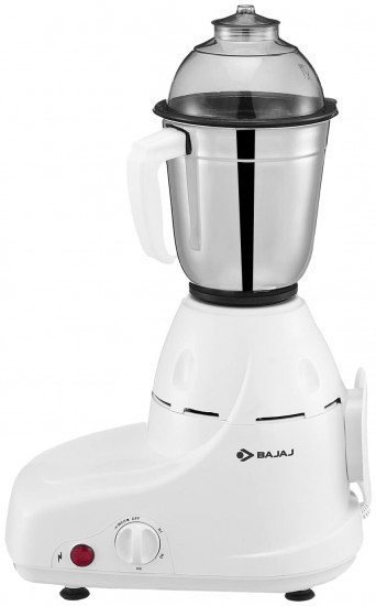 Bajaj GX-8 Mixer Grinder 750W Mixie For Kitchen with Nutri-Pro Feature3 Stainless Steel Mixer JarsStainless Steel Grinding Blades 3-Speed Control Motor Overload ProtectorWhite