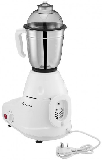 Bajaj GX-8 Mixer Grinder 750W Mixie For Kitchen with Nutri-Pro Feature3 Stainless Steel Mixer JarsStainless Steel Grinding Blades 3-Speed Control Motor Overload ProtectorWhite