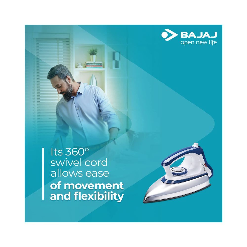 Bajaj Majesty DX-11 1000W Dry Iron with Advance Soleplate and Anti-bacterial German Coating Technology