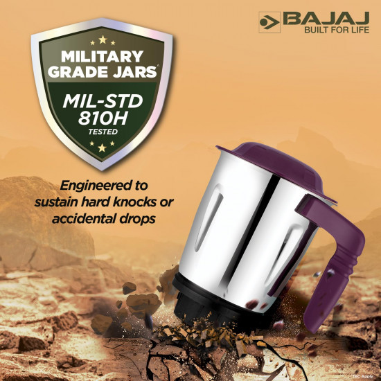 Bajaj Military Series Victor 500W Mixer Grinder Lilac