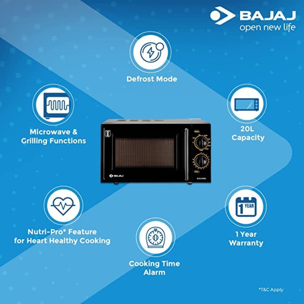 Bajaj MTBX 2016 20L Grill Microwave Oven Black