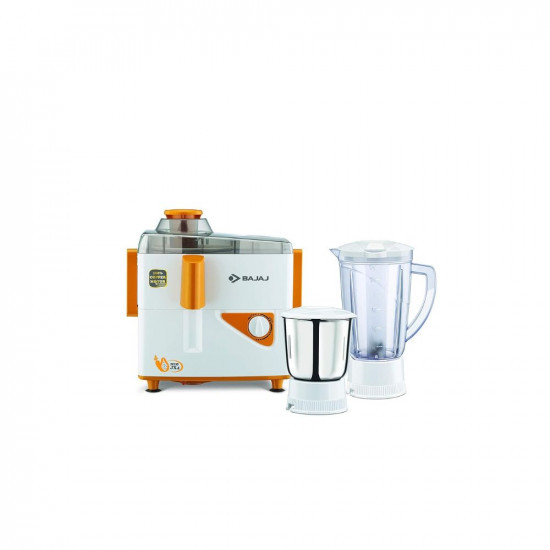 Bajaj Neo Jx4 450-Watt Juicer Mixer Grinder With 2 Jars WhiteOrange 450 Watt
