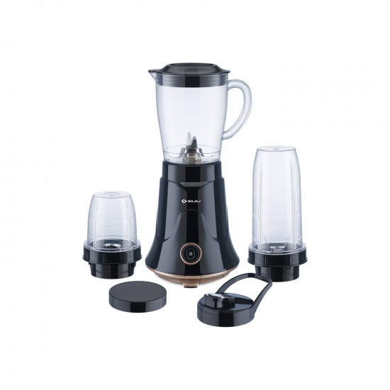 Bajaj NX-01 300W Mixer Grinder For KitchenBullet Mixer Grinder With Powerful Titan Motor  Nutri-Pro Feature3 Unbreakable Multipurpose Tranparent Jars2 Year Warranty By BajajBlack  Copper