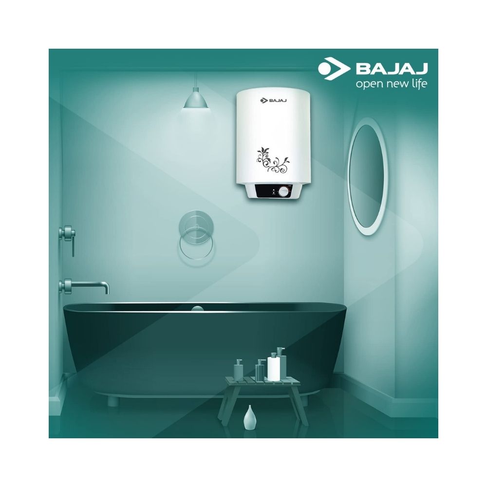 Bajaj Popular Plus Storage 15-Litre Vertical 4 Star Water Heater, White