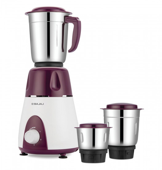 Bajaj Rex Mixer Grinder 500WMixie For Kitchen With Nutri-Pro Features3 SS Mixer Jars For Heavy Duty GrindingAdjustable Speed ControlMultifunctional Blade System2 Year Warranty By BajajPurple