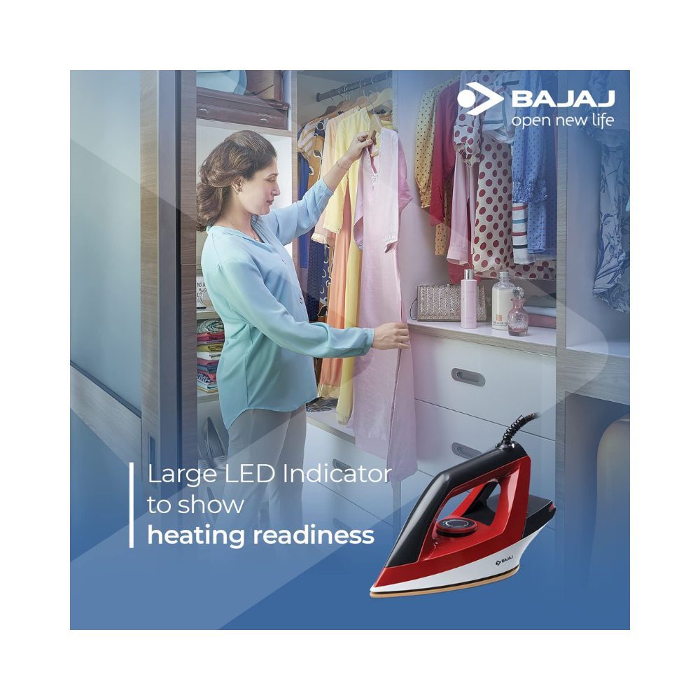 Bajaj Splendora 1100 Watts Dry Iron Red  Black Regular 440314