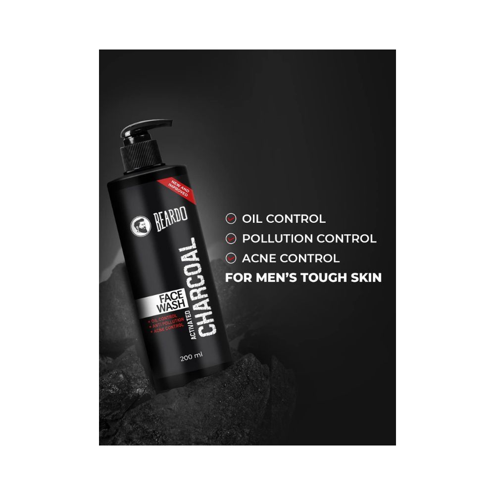 Beardo Activated Charcoal Anti-Pollution Face Wash for Deep Pore Cleaning