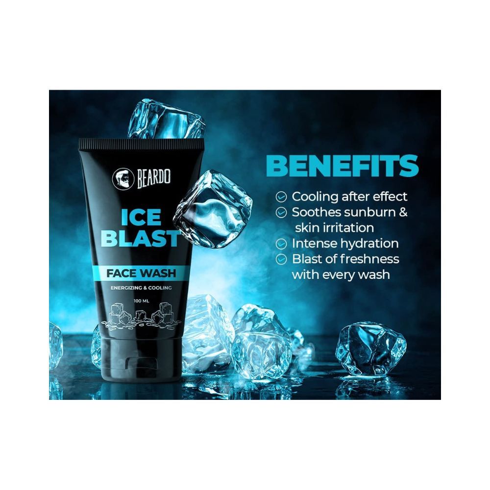 BEARDO Ice Blast Cooling Facewash for Men| INSTANT Icy freshness | Menthol