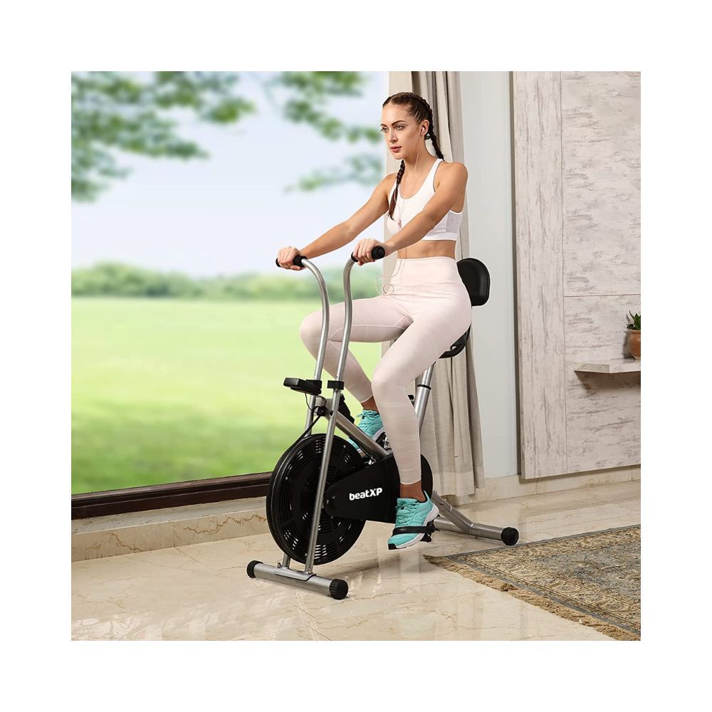 beatXP Tornado Shift 2F Air Bike Exercise Cycle for Home |Gym Cycle for Workout With Adjustable Cushioned Seat