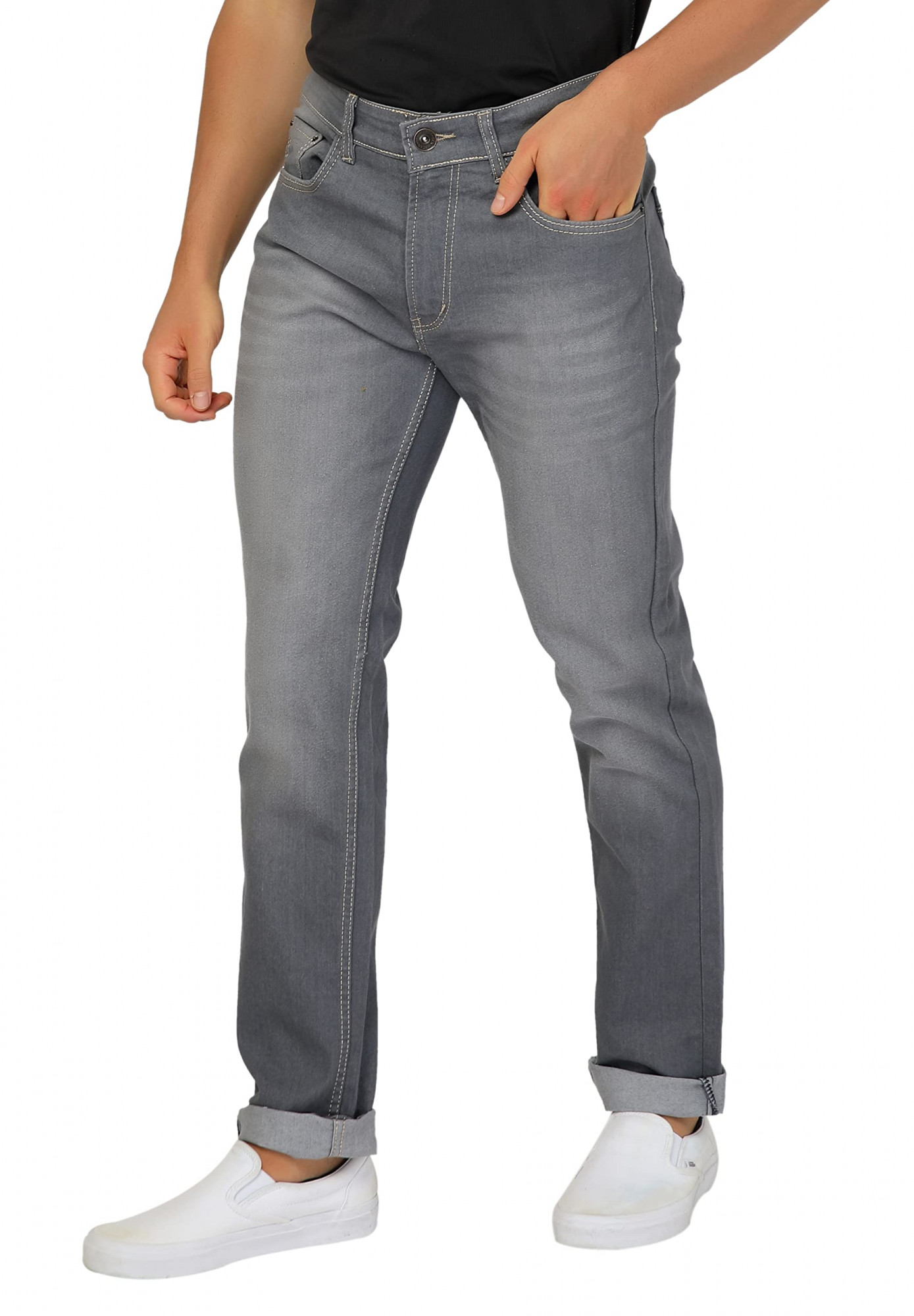 Calvin Klein Jeans Mens Cotton Spot Cuffed Buttoned Jeans Gray Size 31 -  Shop Linda's Stuff