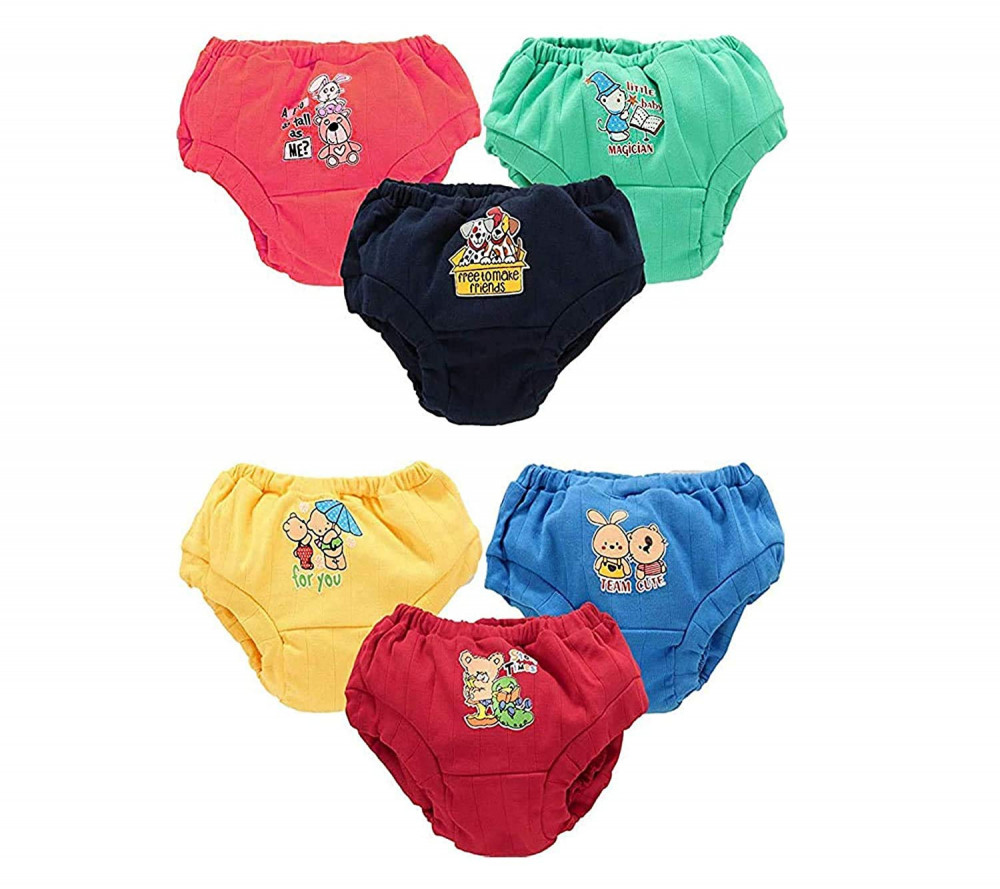 BENAVJI Baby Boys and Baby Girls 100% Organic Cotton Underwear Bloomers | Briefs | Panty-Multicolor Pack of 6 (18-24 Months, Multicoloured-3)