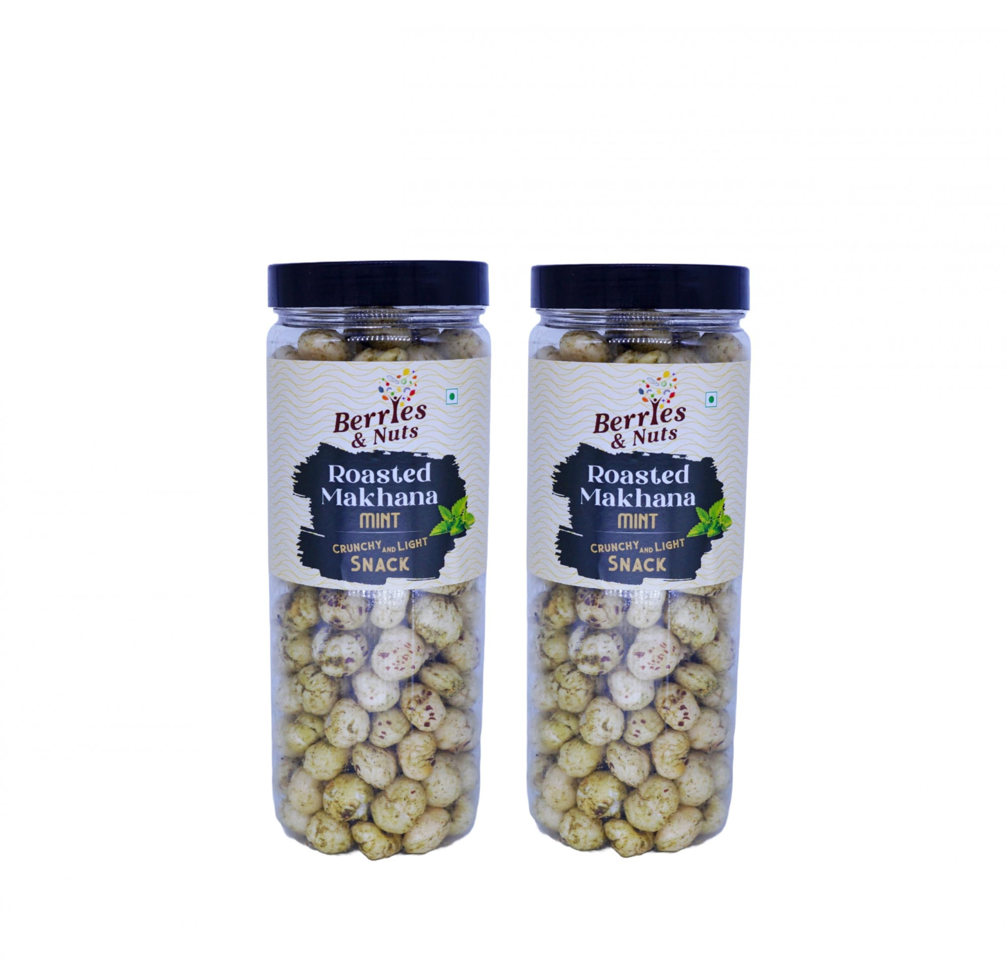 Berries & Nuts Mint Flavored and Roasted Makhana, Healthy Snacks, Super Food, 70 Grams (Pack of 2)