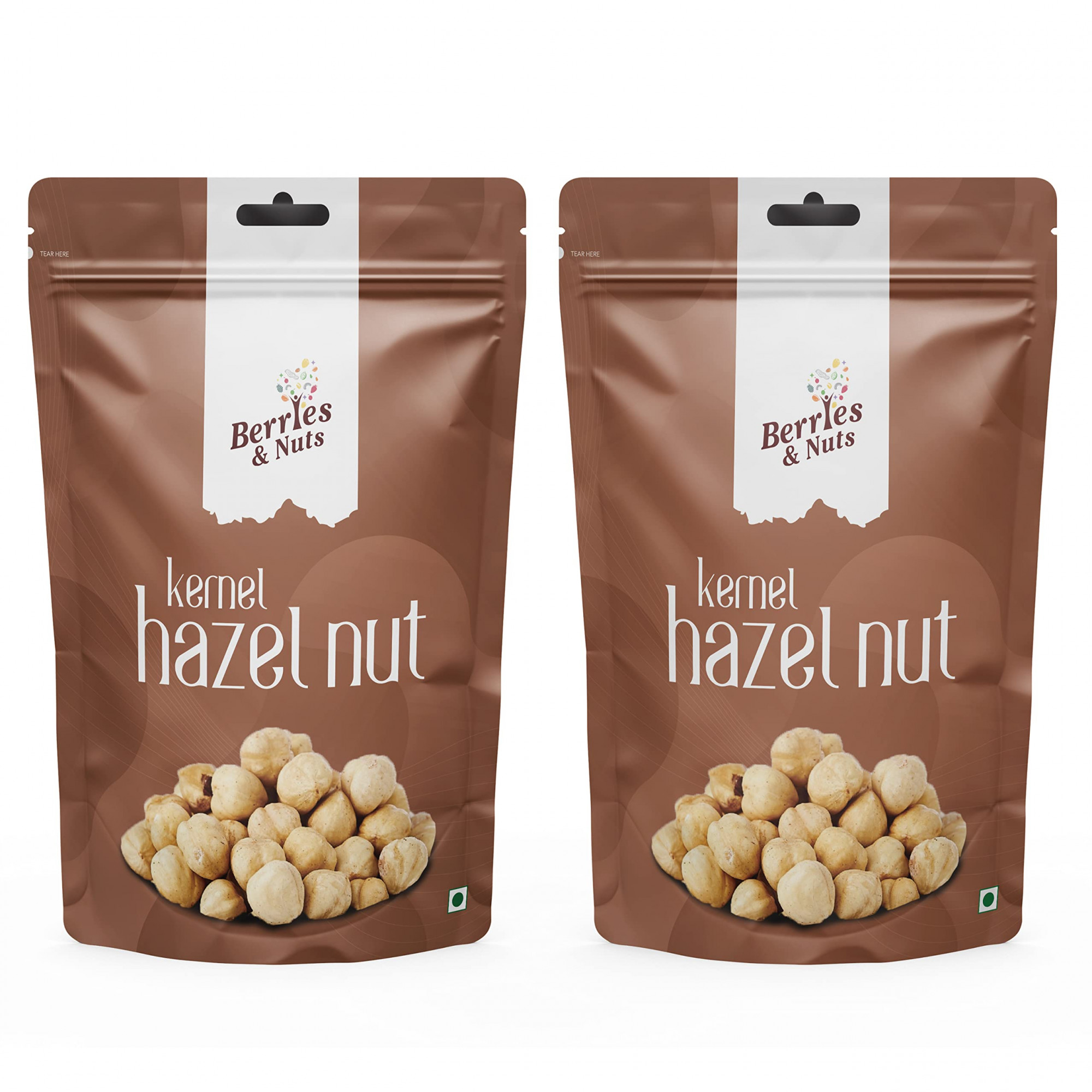 Berries And Nuts Jumbo Hazel Nuts 400 Grams Pouch | Hazel Nut Kernels | 2 Pack of 200 Grams