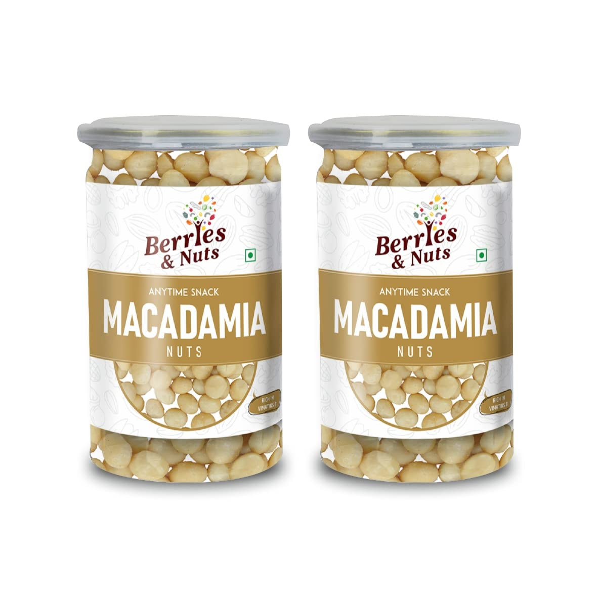 Berries And Nuts Premium Jumbo Macadamia Nut Kernels | 340 Grams | 2 Bottle of 170 Grams