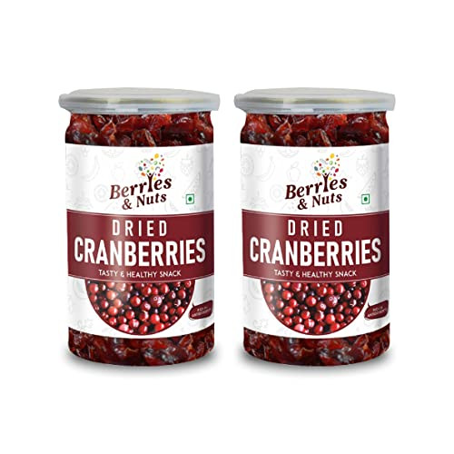 Berries And Nuts Premium Whole Dried Cranberries | Antioxidant Rich, Immunity Booster | 400 Grams | 2 Bottle of 200 Grams