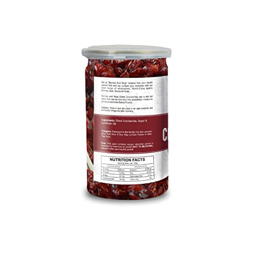 Berries And Nuts Premium Whole Dried Cranberries | Antioxidant Rich, Immunity Booster | 400 Grams | 2 Bottle of 200 Grams