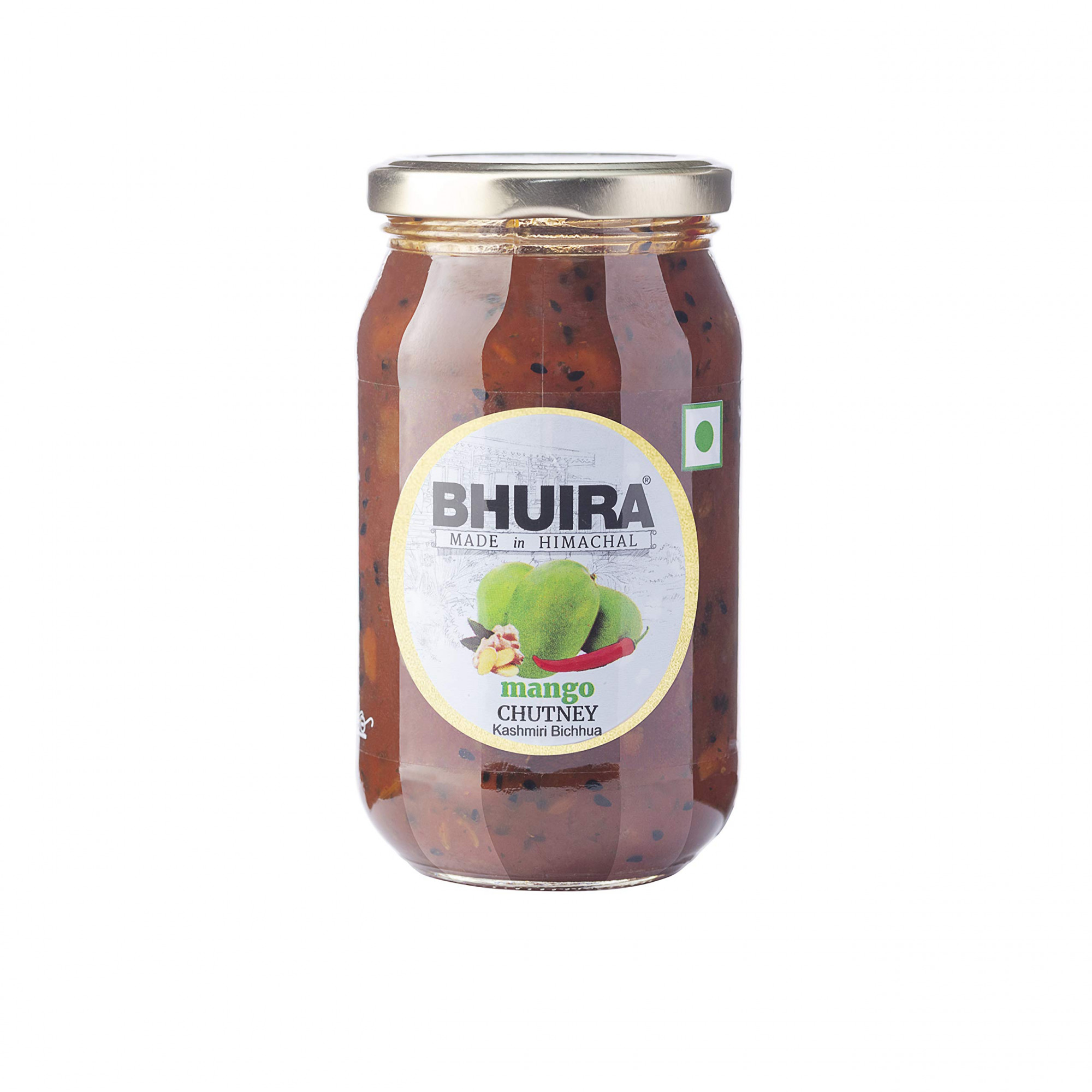 Bhuira|All Natural Kashmiri Mango Bicchua Chutney|No Added preservatives|No Artifical Color Added|470 g|Pack of 1
