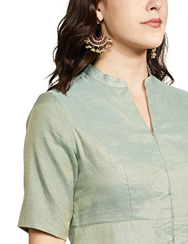 BIBA Women's Cotton Blend Salwar Suit Set (SKD7385_Green_2XL),Size 2XL