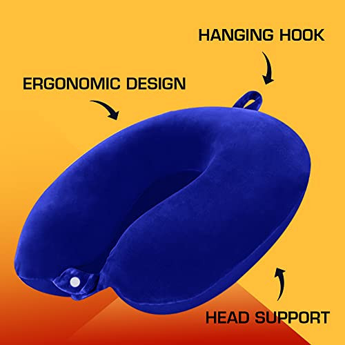 Billebon Premium Neck Pillow for Travelling Airplane Travel Pillow Comfortable Head Rest Neck Holder Pillow with 30 Years Warranty (Royal Blue)