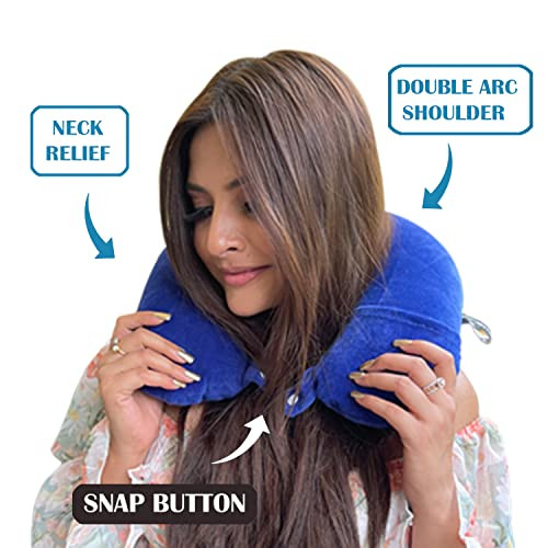 Billebon Silk Premium Neck Pillow for Travelling Airplane Travel Pillow Comfortable Head Rest Neck Holder Pillow with 30 Years Warranty (Black Pack of Two)
