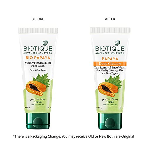 Biotique Papaya Deep Cleanse Face Wash | Gentle Exfoliation | Visibly Glowing Skin | 100% Botanical Extracts| Suitable for All Skin Types | 100ml
