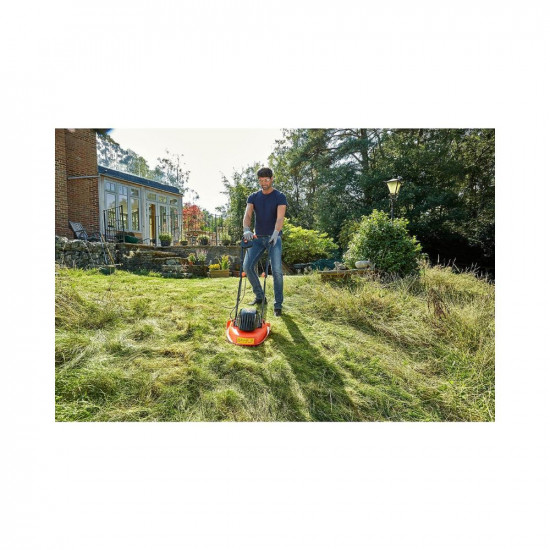 BLACK+DECKER BEMWH551 1200W 30cm Electric Hover Mower with Bike Handle for Maintaining Gardens of Upto 250 Square Meters, 1 Year Warranty, ORANGE & BLACK