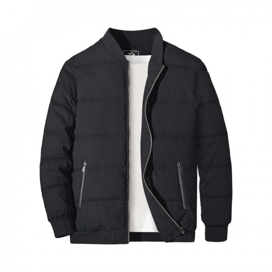 Blaq Ash Stylish Men's Bomber Puffer Jacket - Warm Winter Coat for Trendy Fashion