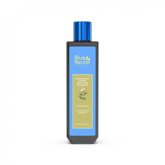 Blue Nectar Body Oil for Women & Men |Bath & Body Massage Oil with Ashwagandha & Natural Jasmine Oil (200 ml)