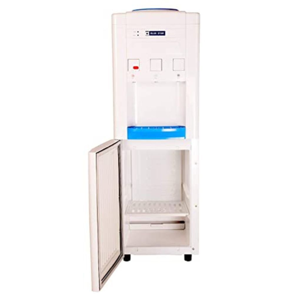 Blue Star ABS plastic and Food grade stainless steel Normal Standing Water Dispenser with Refrigerator White and Blue 25 Oz