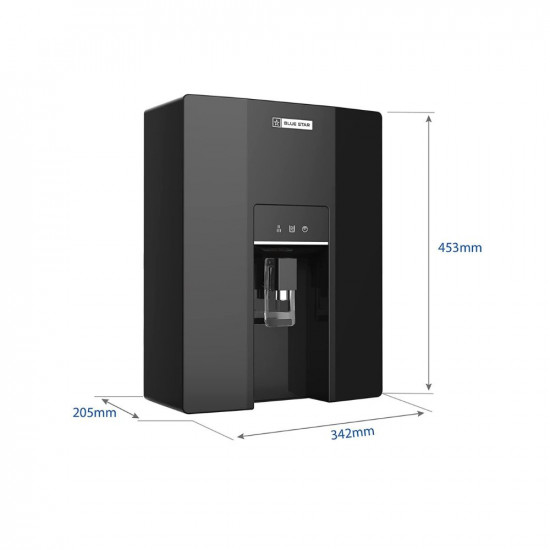 Blue Star Cresto RO + UF Water Purifier with Aqua Taste Booster |7 Liter Storage|Suitable for water with TDS up to 2000 ppm | Flexible Wall mount or Table top Installation|CR3BLAM01|Black