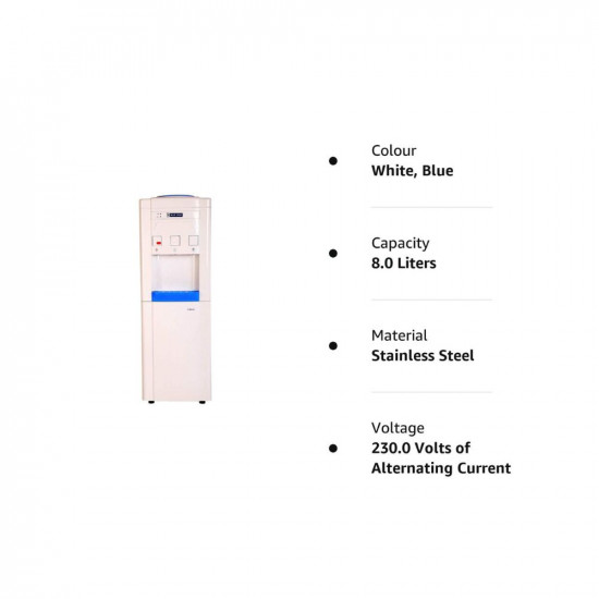 Blue Star Hot Cold and Normal Water Dispenser with Non Cooling Storage Cabinet - White  Blue