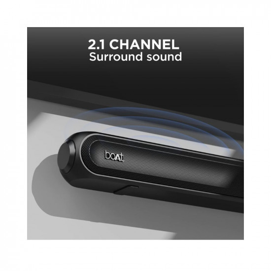 boAt Aavante Bar 1680D Bluetooth Soundbar with Dolby Audio, 120W RMS Signature Sound, 2.1 Channel, 3D Surround Sound, Multi-Compatibility and Master Remote Control(Knight Black)