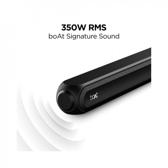 boAt Aavante Bar 3200D Soundbar with Dolby Audio,350W RMS Signature Sound,5.1 Channel,3D Surround Sound,Dual Wireless Rear Speakers&Master Remote(Premium Black)(Premium Black)